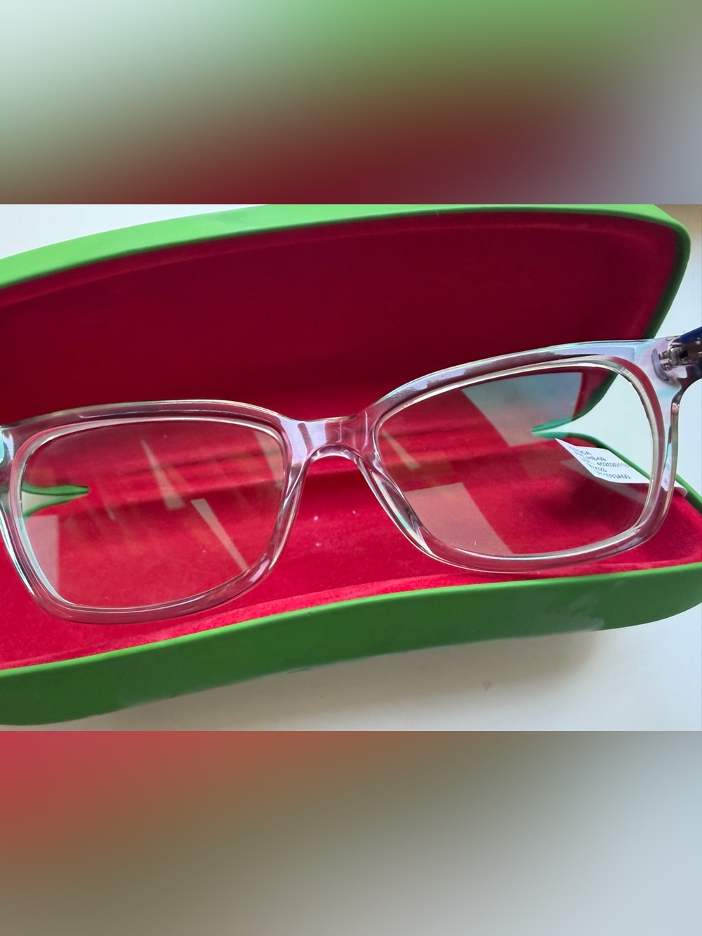 Ray-Ban Clear Frame Kids Glasses with Green Case